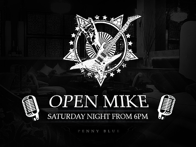 Penny Blue: Open Mike brand poster promotion