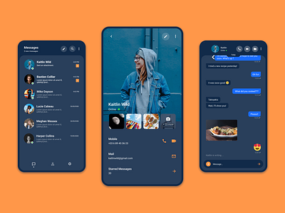 Daily UI #2: Messaging (dark mode) app design message messaging mobile mobile ui product texting ui whatsapp