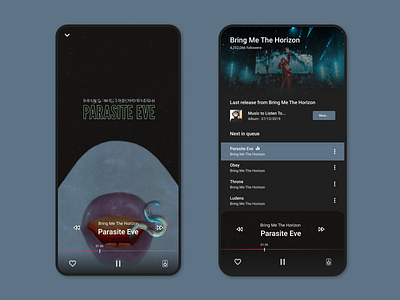 Daily UI #3: Music Player bring me the horizon design mobile mobile app music player product spotify ui