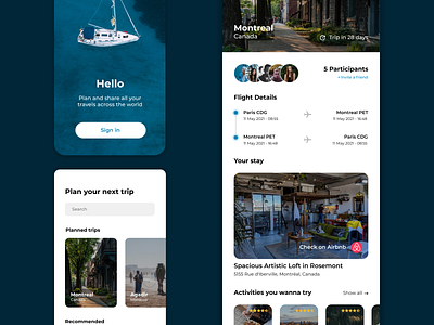 Daily UI #4: Trip planner app design holidays mobile planner product travel travel planner traveling trip trip planner ui