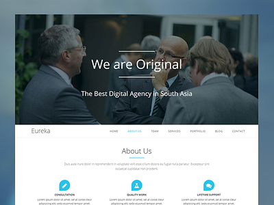 Eureka Single  Page Website Design