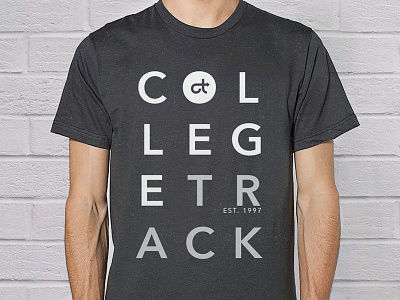 College Track | T-shirt Design apparel clothing college fashion logo minimalism non profit simple t shirt type typography
