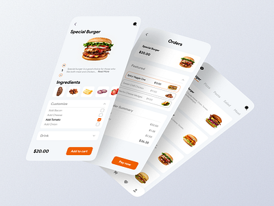 Fast food ordering App app fast food food mobile product design ui ux