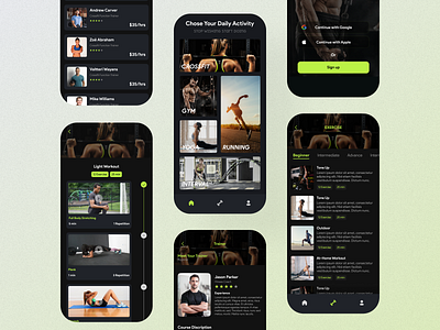 Gym app app design gym mobile personal trainer product design sport ui ux workout