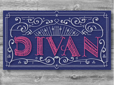 Divan business card cafe identity logo