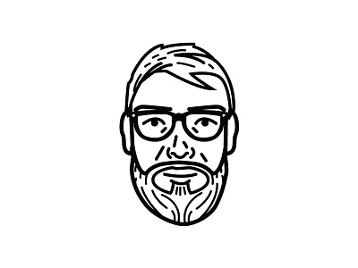 Portrait Line Art art beard black face glasses hair line male mustache portrait white