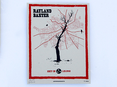 Rayland Baxter Show Poster baxter bird gig modern nashville numbered poster rayland screen print streets texture tree
