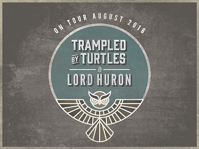Tour Branding chalk board eyes lord huron modern owl teal texture trampled by turtles vintage