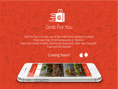 Grab For You App delivery food glow interface ios ios8 iphone menu mobile profile restaurant ui