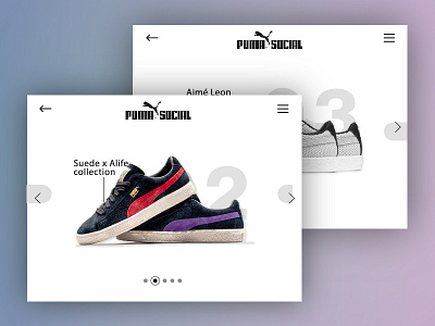 Puma Social Microsite Campaign app campaign clean design ipad microsite puma shoes slides ui ux website