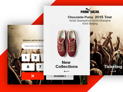 Puma Social Microsite Campaign app campaign design ipad microsite puma shoes slides ticket ui ux website