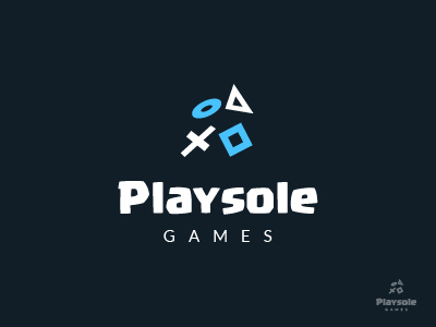 Playsole Logo blue branding color console design games icon logo mark play