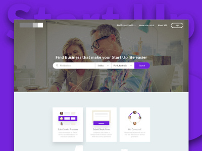 Work in progress clean flat landing page services startup ui ux web website