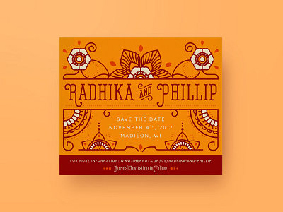 Radhika & Phill invitation save the date wedding