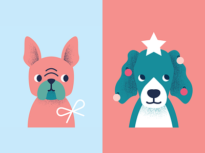 Holiday Paws Part 1 dog english springer spaniel floofin woofin french bulldog frenchie illustration spaniel