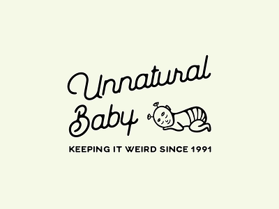 Unnatural Baby Logo baby badge brand design brand identity branding illustration logo retro typography vintage vintage type weird