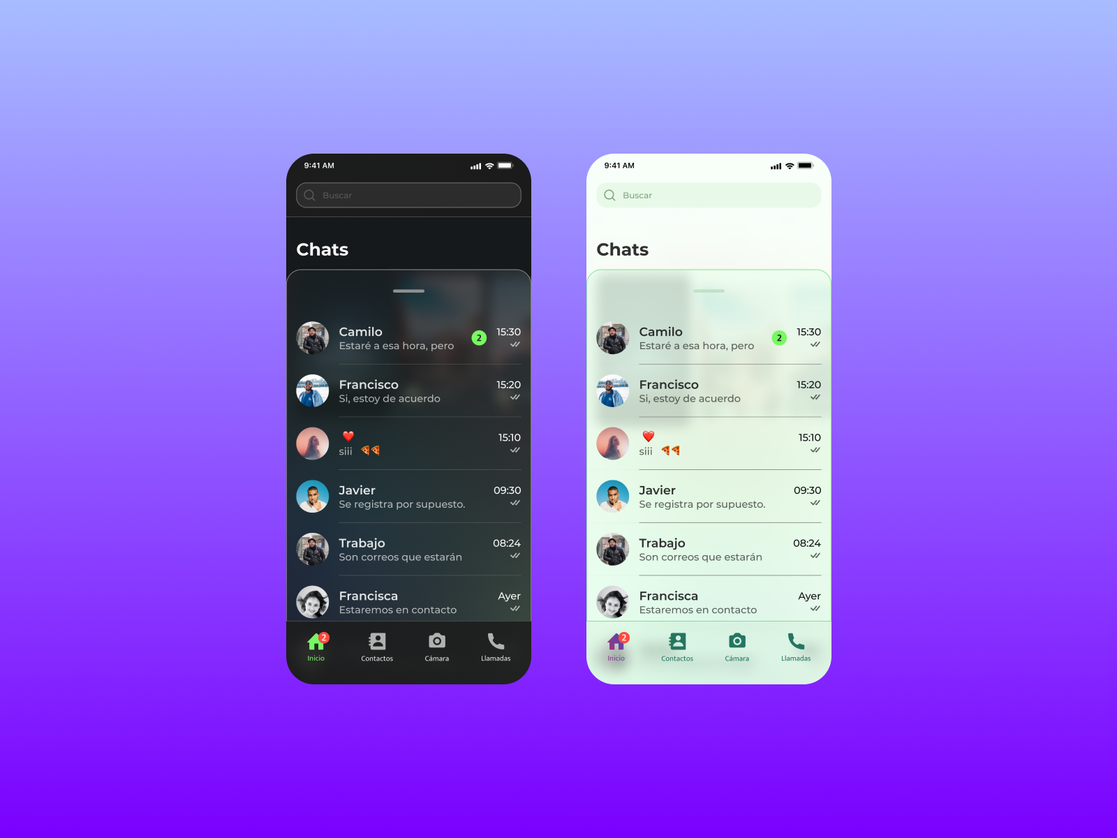 Dark theme mode chat app by Renato Ramos on Dribbble