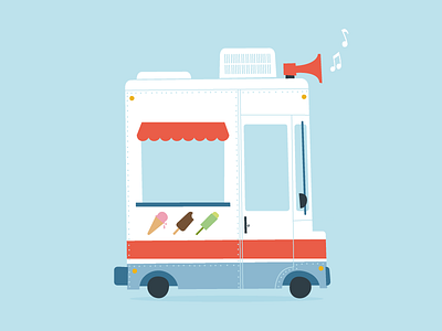 ♫ The Ice Cream Truck ♪ cream dairy food ice illustration illustrator street truck wheels yummy