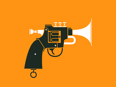 "Well, to be honest, Simon..." #02 illustration illustrator jazz marathon pistol pocket trumpet