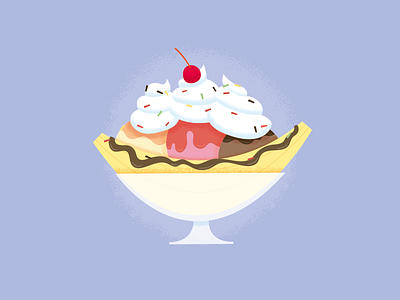 Banana Split banana banana split cherry chocolate cream ice ice cream illustration illustrator strawberry vanilla whipped