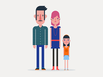 Random family characters daughter family father flat design girl husband illustration man mother wife woman