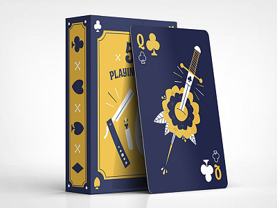 54 Playing Cards board game dagger illustration illustrator packaging playing cards poker rose tattoo traditional tattoo