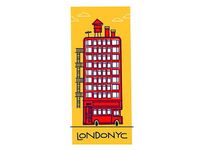 LONDONYC brick buildin bus double decker england illustration illustrator london new york nyc usa