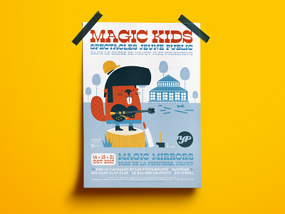 Magic Kids 2017 beaver blues children guitar illustration jazz kids magic poster rock n roll rockabilly rocknroll