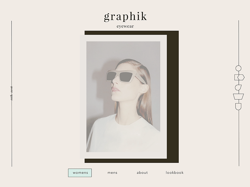 Graphik Eyewear concept design graphics logotype minimal ui ux web