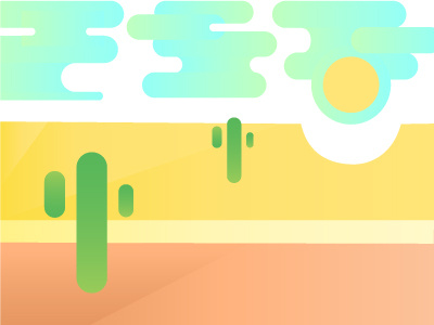 Out Here in the Desert cactus desert gradients illustration sand sky