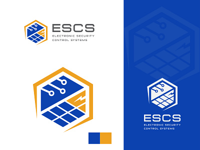 ESCS - Electronic Security Control Systems LOGO Design branding design graphic design icon illustration logo