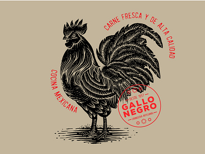 Gallo negro badge branding design drawing food graphic design icon illu illustration logo tattoo traditional typography vintage