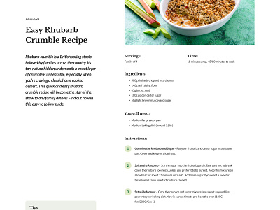 Blog / Recipe page bigcommerce blog css css grid design ecommerce green html
