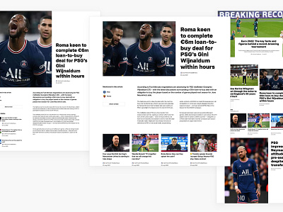 Football pages revamp black clean concept css css grid design football html white