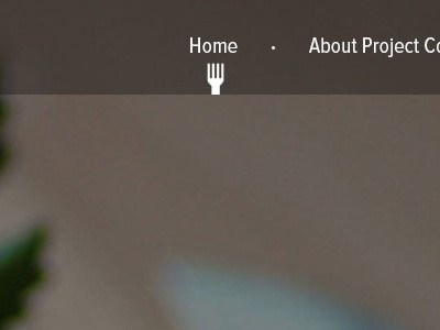 Project Cook hover menu navigation website