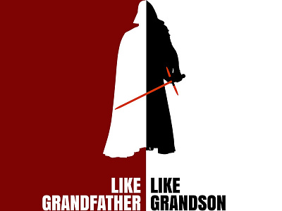 Grandfather2 anton poster red silhouette star wars white