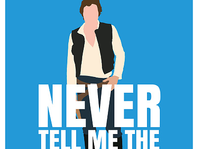 Never tell me the odds blue han solo star wars white