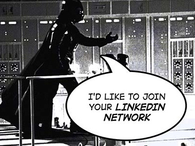 Linkedin darth vader humour modern poster star wars