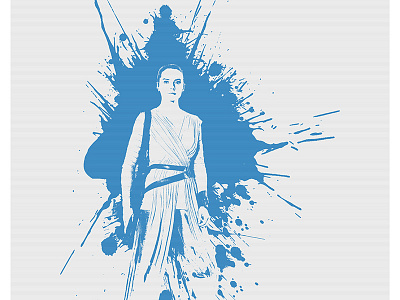 Rey blue movie paint poster star wars