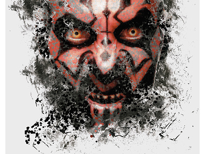 Maul Grunge black grunge poster red silhouette star wars