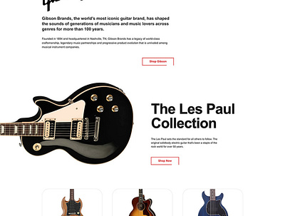 Landing Page for Music Store arial css css grid guitar music red website white