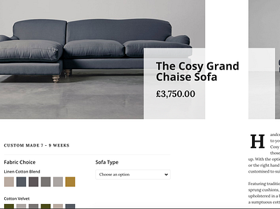 Furniture Product Page black clean css css grid ecommerce minimal white