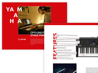 Concept eCommerce Page css grid ecommerce magento red typography white yamaha