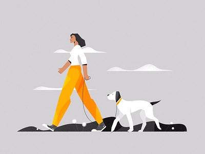 Dog-walking character character animation dog fireart fireart studio illustration walk cycle