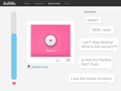 The love post comment dribbble heart post socialmedia ui