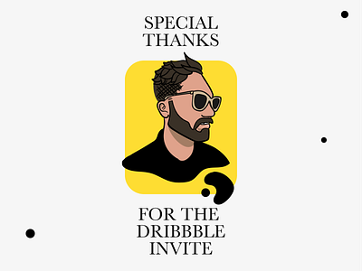 Special thanks character dribbble illustration invitation special thanks thanks