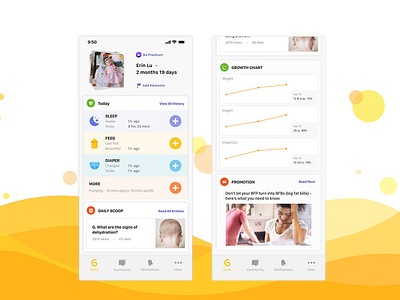 Glow Baby app redesign app design redesign uiue