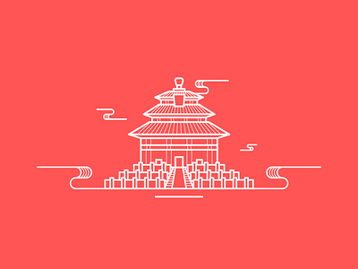 Temple Of Heaven building design illustration lines linestyle temple