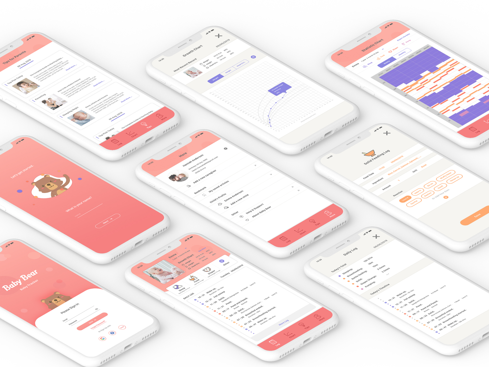 Babybear baby tracker app by Tian Wang on Dribbble