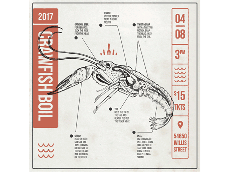 Crawfish Boil Promotional Animation crawfish promotional poster illustration animation